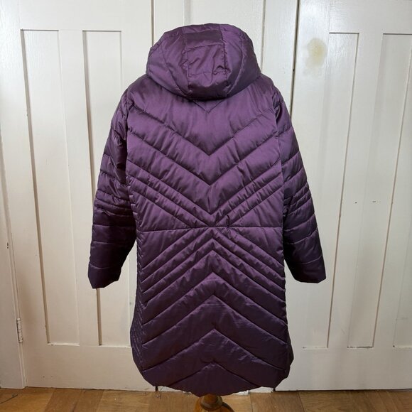 Lands End Womens Parka Size 2X Purple Full Zip Hooded (missing faux fur) Gorp - Picture 5 of 10